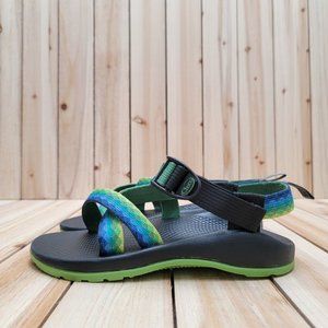 Chaco Kids Junior Z/1 EcoTread Sandals Size 3 Blue/Green/Yellow Strappy J180222